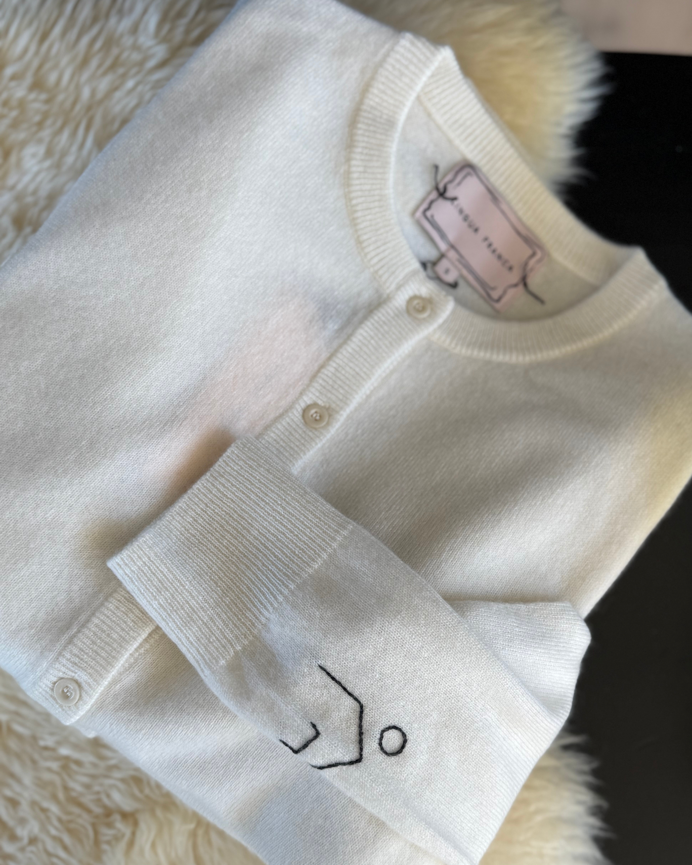 SSBH Cashmere House Cardigan by Lingua Franca | Cream